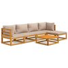 vidaXL 6-tlg. Garten-Lounge-Set mit Taupe Kissen Massivholz
