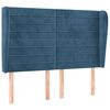 vidaXL Kopfteil mit Ohren Dunkelblau 147x23x118/128 cm Samt