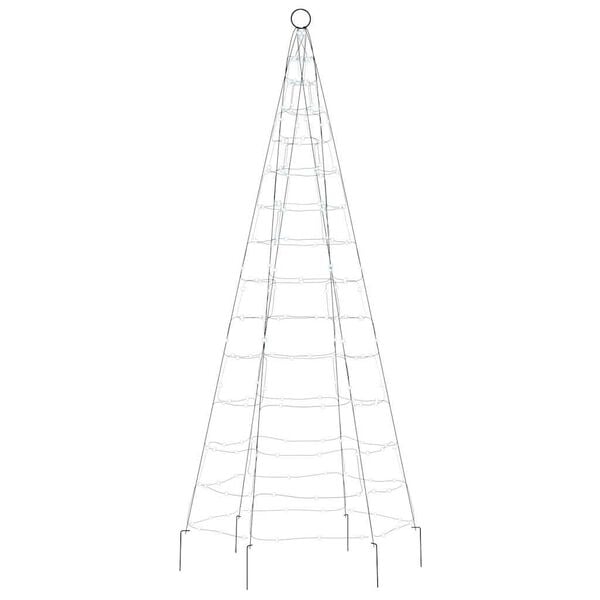 vidaXL LED-Weihnachtsbaum für Fahnenmast 200 LEDs Kaltweiß 180 cm