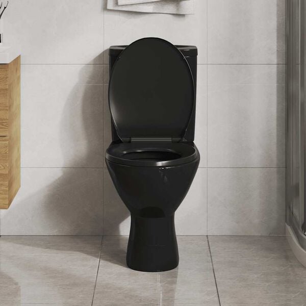 vidaXL Toilettensitz mit Absenkautomatik und Quick-Release Schwarz
