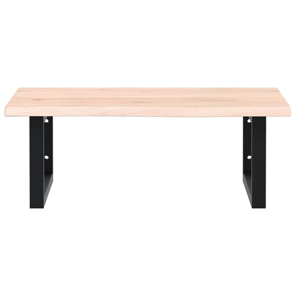 vidaXL Waschtischplatte mit Halterung Stahl und Massivholz Eiche