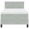 vidaXL Boxspringbett mit Matratze Hellgrau 100 x 200 cm Samt