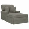 vidaXL Chaise Lounge mit Rock 3 Stk. Hellgrau Cordstoff