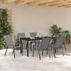 vidaXL Garten Essgruppe 7 pcs Grau und Schwarz