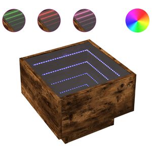 vidaXL Beistelltisch mit LED R&auml;uchereiche 40x40x30 cm Holzwerkstoff