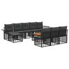 vidaXL Outdoor-Sofagarnitur 11 stk. Schwarz und Dunkelgrau Polyester