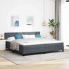 vidaXL Boxspringbett mit Matratze Dunkelgrau 200 x 200 cm Samt