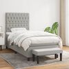 vidaXL Boxspringbett mit Matratze Hellgrau 90x190 cm Stoff