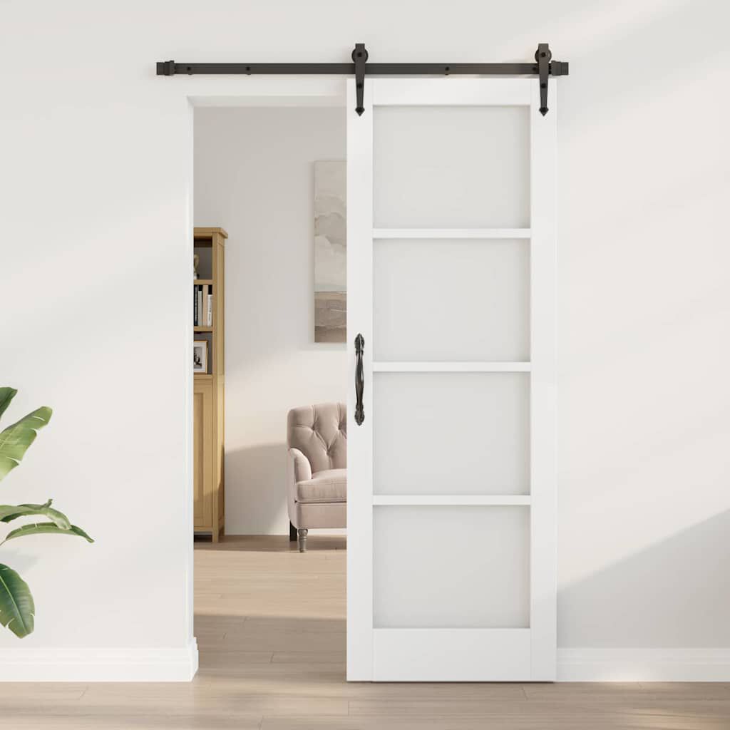 Vidaxl Innentür Mit Mattglas – Modernes Design, Aluminiumrahmen, Komplett Mit Montagezubehör (93 X 201,5 Cm, Weiß)