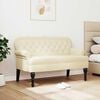 vidaXL Chesterfield Bank Creme 119,5 x 64,5 x 75 cm Kunstleder