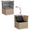 vidaXL 10-tlg. Garten-Sofagarnitur mit Kissen Beige Poly Rattan