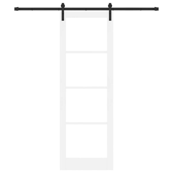 vidaXL Schiebetür ORKDAL Weiß 78 x 232 cm Massivholz Kiefer und Glas