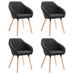vidaXL Esszimmerst&uuml;hle 4 Stk. Schwarz Stoff
