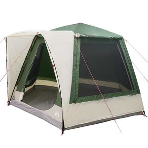vidaXL Campingzelt H&uuml;tte mit Dach Gr&uuml;n 420 x 420 x 227 cm Polyester