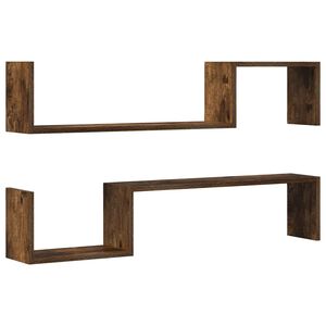 vidaXL Wandregale 2 Stk. R&auml;uchereiche 100x15x20 cm Holzwerkstoff