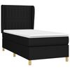vidaXL Boxspringbett mit Matratze Schwarz 100x200 cm Stoff