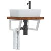 vidaXL Waschtischplatte mit Halterung Stahl und Massivholz Eiche