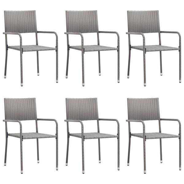 vidaXL 7-tlg. Garten-Essgruppe Grau