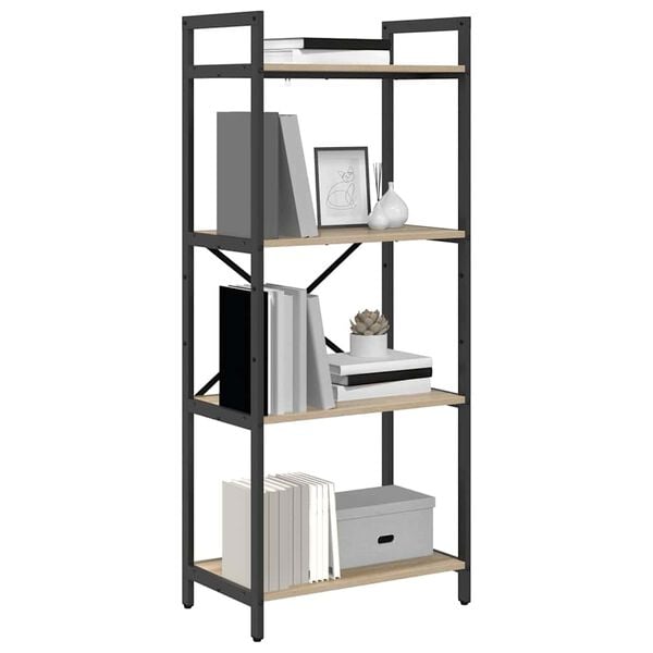 vidaXL B&uuml;cherregal Sonoma-Eiche 56 x 34 x 133,5 cm Holzwerkstoff