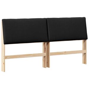 vidaXL Gepolstertes Kopfteil Schwarz 200 cm Massives Kiefernholz