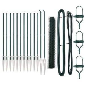 vidaXL Sechseckzaun mit Pfosten 25 x 1,2 m PVC-beschichteter Stahl
