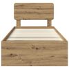 vidaXL Bettrahmen mit Kopfteil Kunsthandwerk Eiche 100 x 200 cm