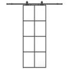 vidaXL Schiebet&uuml;r mit Beschlag Schwarz 76x205 cm ESG-Glas