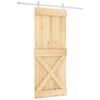 vidaXL Schiebet&uuml;r Nat&uuml;rlich und Wei&szlig; 85 x 210 cm Massivkiefer