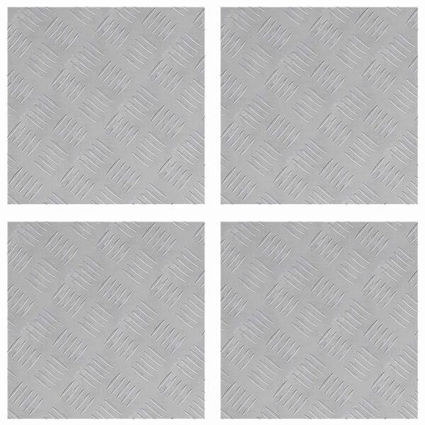 vidaXL Treppe Tritt Quadratisch 4 pcs Silber 40 x 40 cm Aluminium