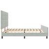 vidaXL Boxspringbett mit Kopfteil Hellgrau 200 x 200 cm Samt