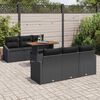 vidaXL Garten-Sofa-Set mit Speicher 7 pcs Schwarz Poly Rattan
