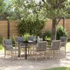 vidaXL Garten Essgruppe mit Kissen 7 pcs Beige Poly-Rattan
