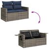 vidaXL 8-tlg. Garten-Sofagarnitur mit Kissen Grau Poly Rattan