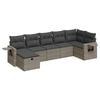 vidaXL 7-tlg. Garten-Sofagarnitur mit Kissen Grau Poly Rattan