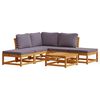 vidaXL 6-tlg. Garten-Lounge-Set mit Kissen Massivholz Akazie