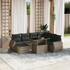 vidaXL 8-tlg. Garten-Sofagarnitur mit Kissen Grau Poly Rattan