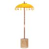 vidaXL Balinesischer Sonnenschirm mit Sockel Gelb 95 x 95 x 260 cm