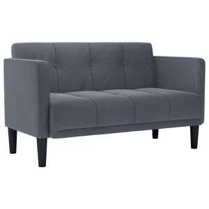 vidaXL Zweisitzer-Sofa Dunkelgrau 111 cm Samt