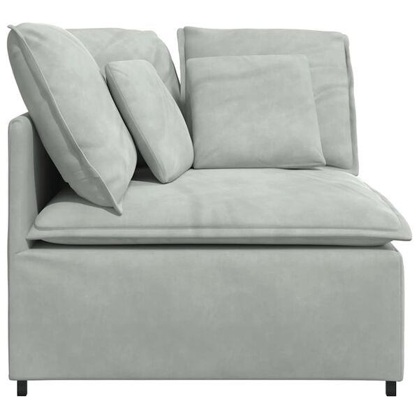 vidaXL Modulares Sofa Eckmodul mit Kissen Hellgrau 100 cm