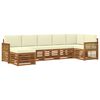 vidaXL Ecksofa Set mit Kissen 6 pcs Natur und Creme