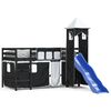 vidaXL Kinderhochbett mit Turm Wei&szlig; & Schwarz 80x200 cm Kiefernholz