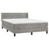 vidaXL Boxspringbett mit Matratze Hellgrau 140x200 cm Samt