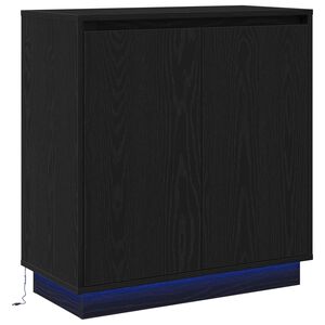 vidaXL LED-Sideboard Schwarze Eiche 71 x 34,5 x 75 cm Holzwerkstoff