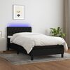 vidaXL Boxspringbett mit Matratze & LED Schwarz 90x190 cm Stoff