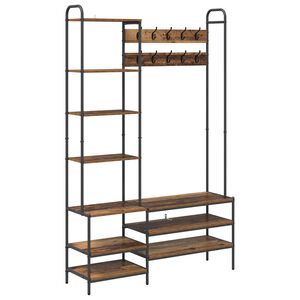 vidaXL Garderobenst&auml;nder mit Schuhbank Altholz 120,5 x 34 x 190 cm
