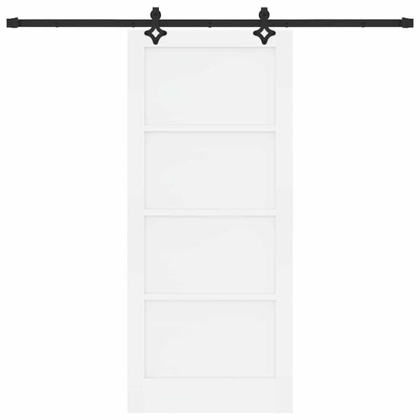 vidaXL Schiebet&uuml;r ORKDAL Wei&szlig; 86 x 198,5 cm Massives Kiefernholz