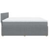 vidaXL Boxspringbett mit Matratze Hellgrau 200x200 cm Stoff