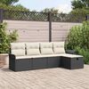 vidaXL Gartensofa-set mit Kissen 5 pcs Schwarz und Creme Poly-Rattan