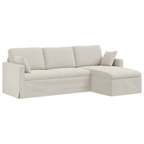 vidaXL Sofa Creme Gesamtabmessungen: 228 x 134 x 80 cm (B x T x H)