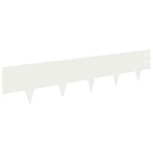 vidaXL Raseneinfassung 30 pcs 100 x 20 cm Stahl Wei&szlig;